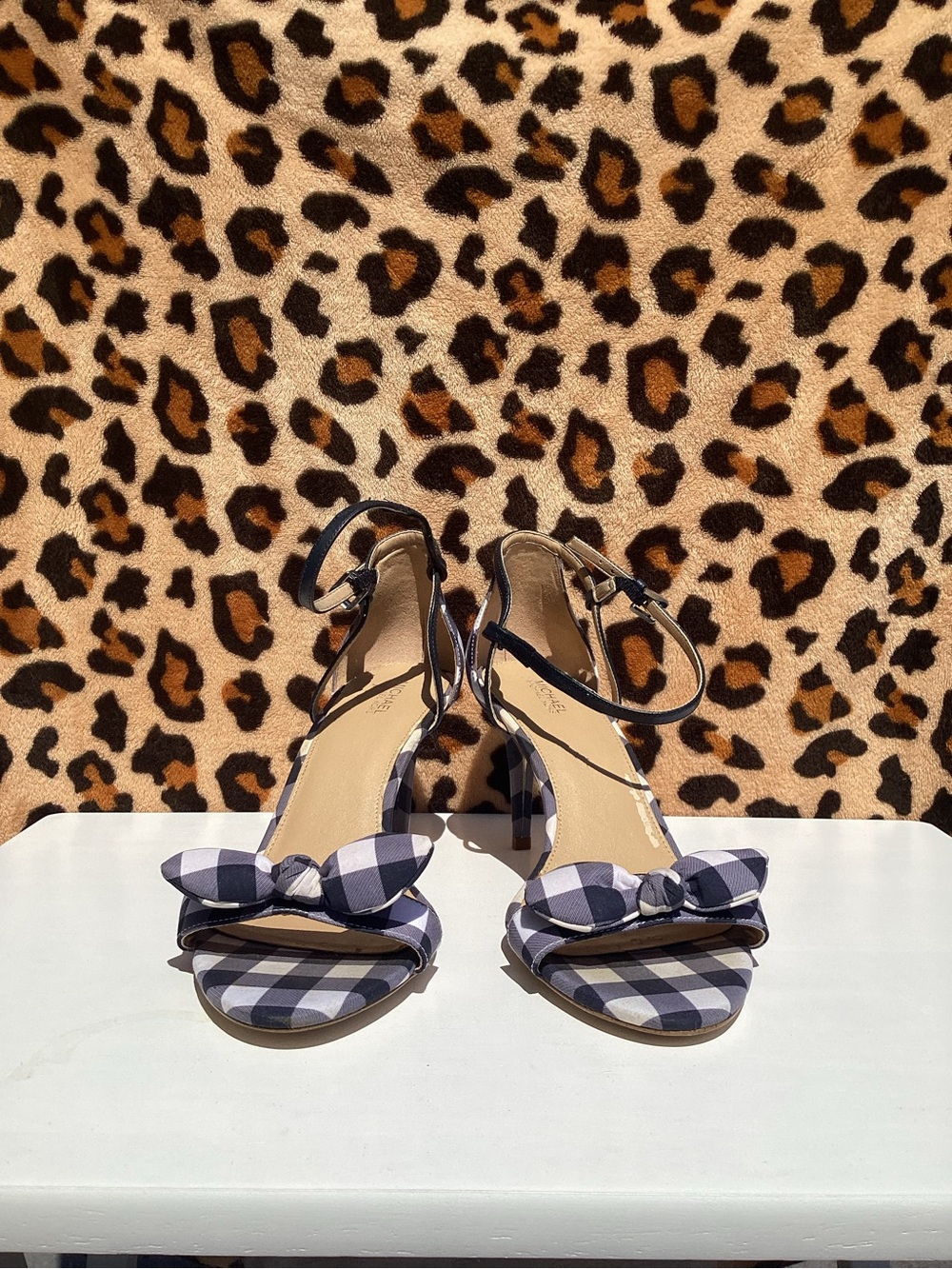 MICHAEL Michael Kors Pippa Gingham High Heel Sandals - Picture 2 of 8
